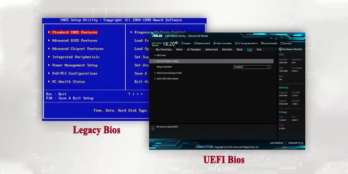 تنظیمات BIOS/UEFI برای نصب لینوکس